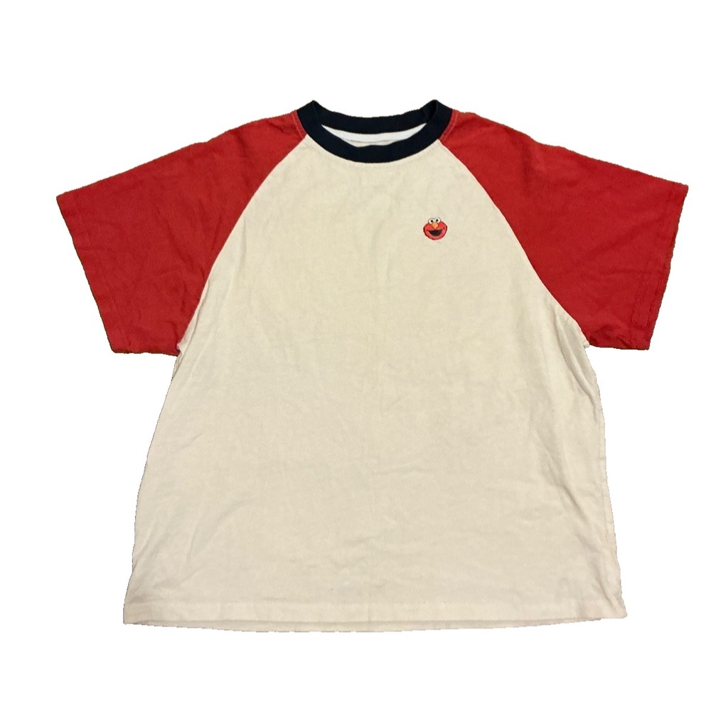 Elmo Sesame Street Red Sketch Cartoon Face Graphic Vintage T-shirt Size M